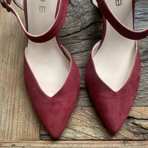 Anthropologie Cleo B Maroon Pointed Heels - Picture 5 of 8